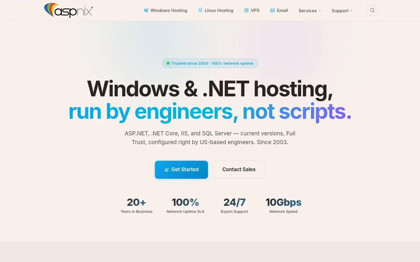 Screenshot of aspnix.com