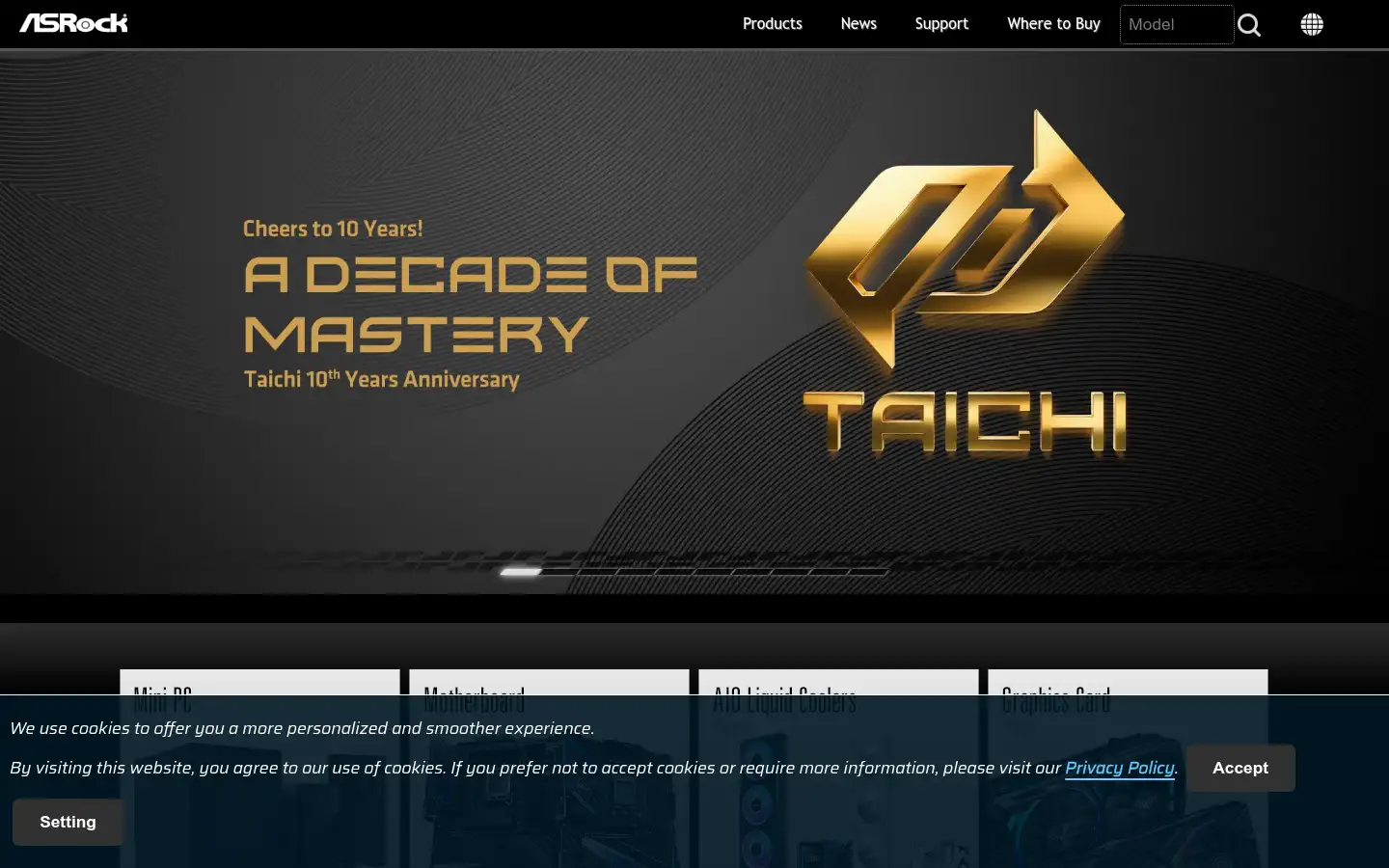 Screenshot of asrock.com