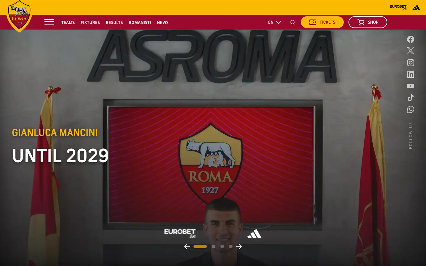 Screenshot of asroma.com
