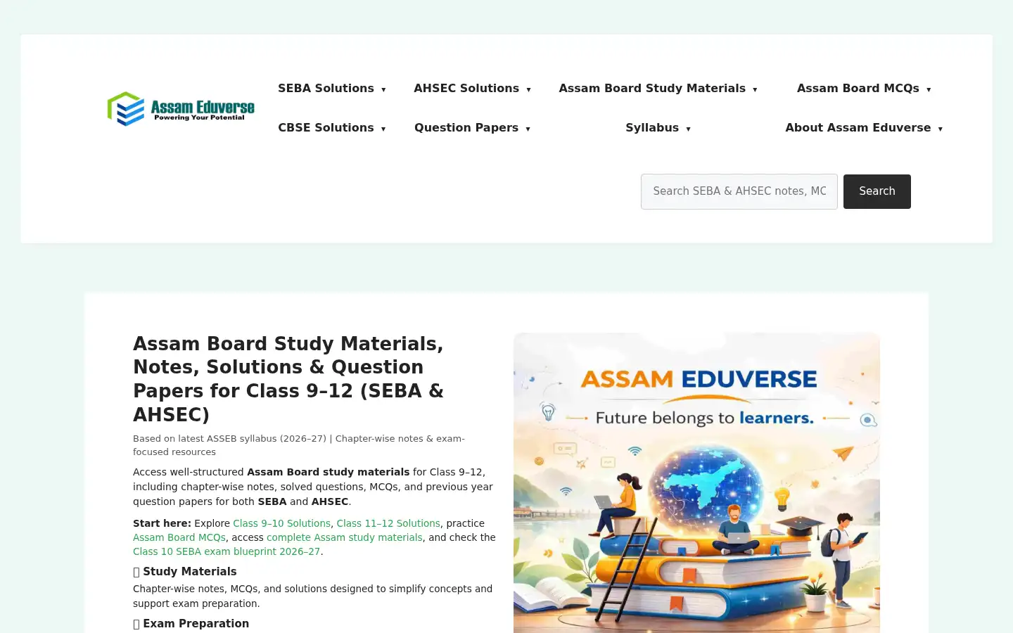 Screenshot of assameduverse.com
