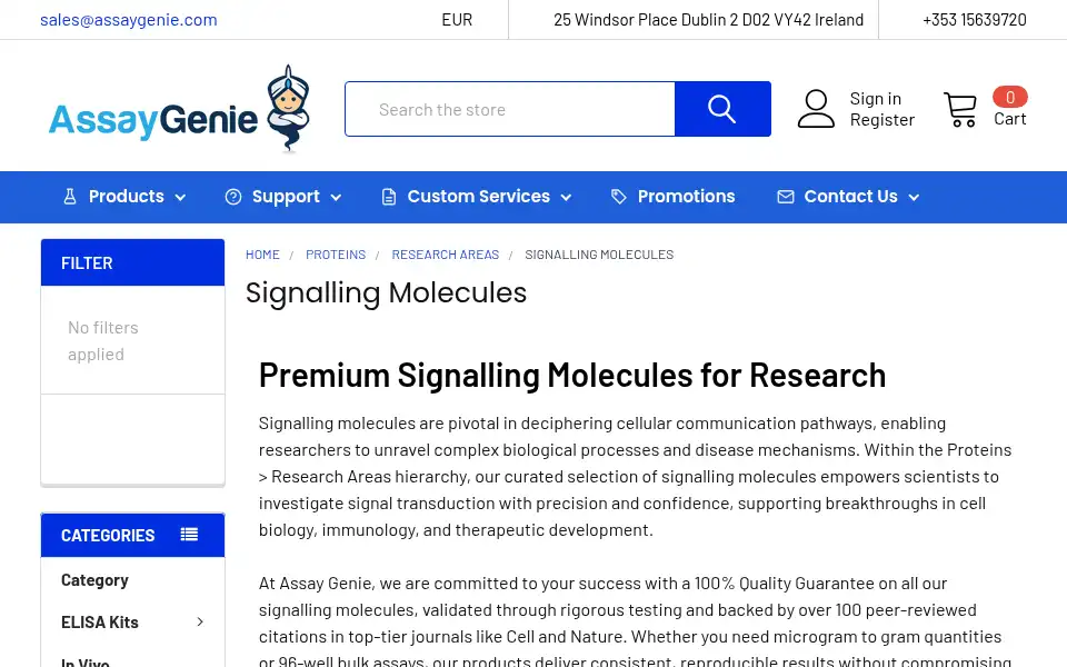 Screenshot of assaygenie.com