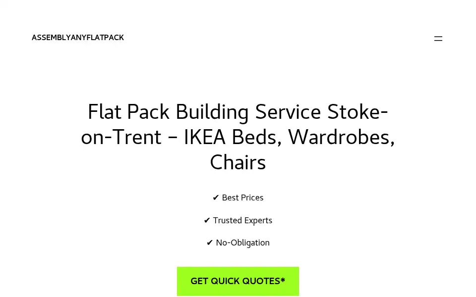 Screenshot of assemblyanyflatpack.co.uk