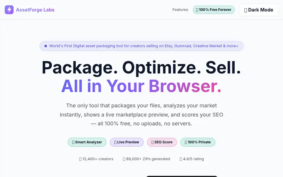 Screenshot of assetforgelabs.com