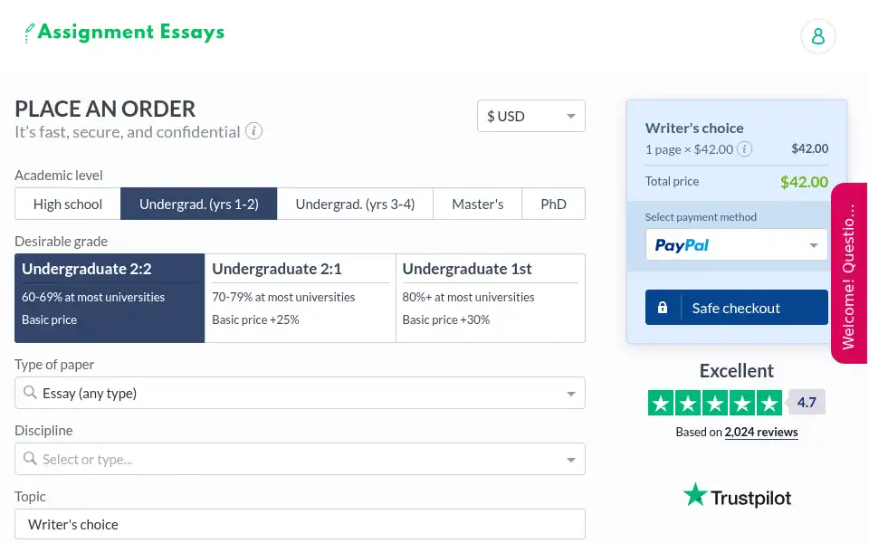 Screenshot of assignmentessays.com