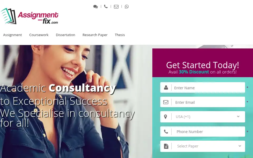 Screenshot of assignmentfix.com
