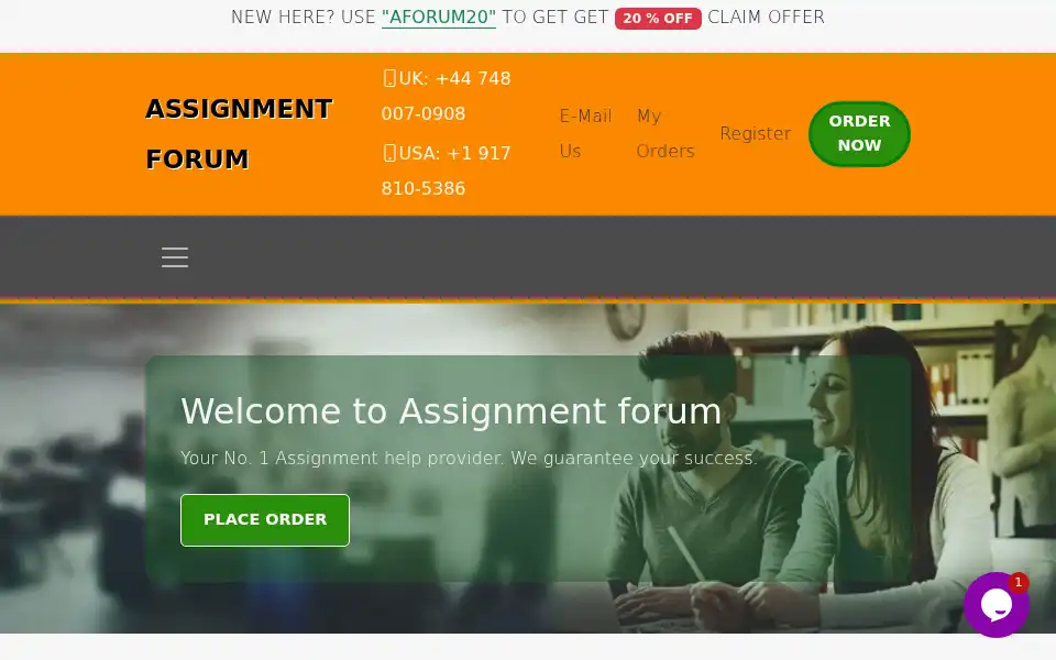 Screenshot of assignmentforum.com