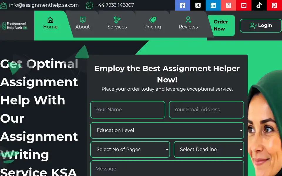 Screenshot of assignmenthelp.sa.com