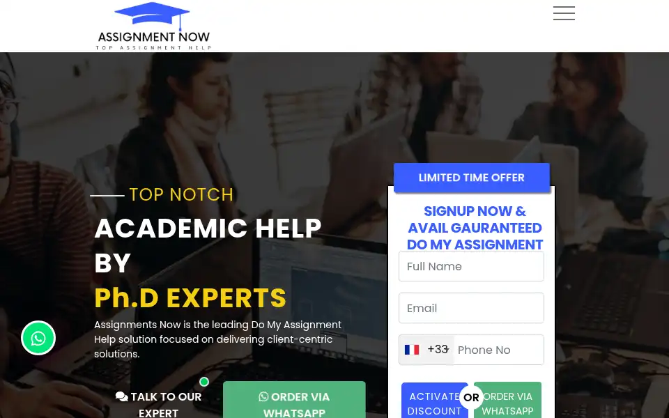Screenshot of assignmentsnow.com