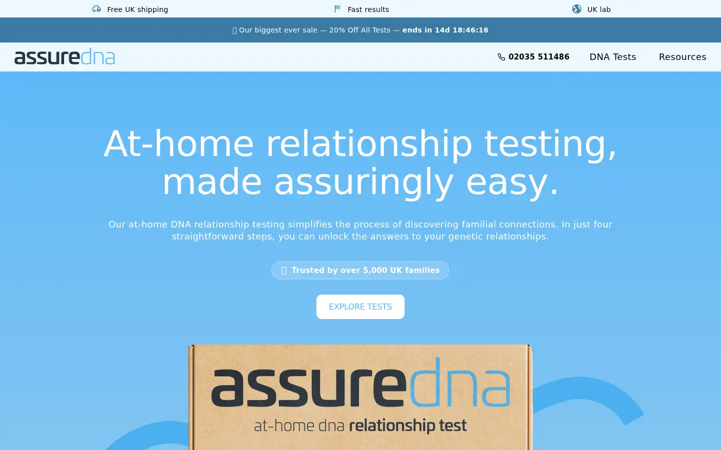 Screenshot of assuredna.co.uk