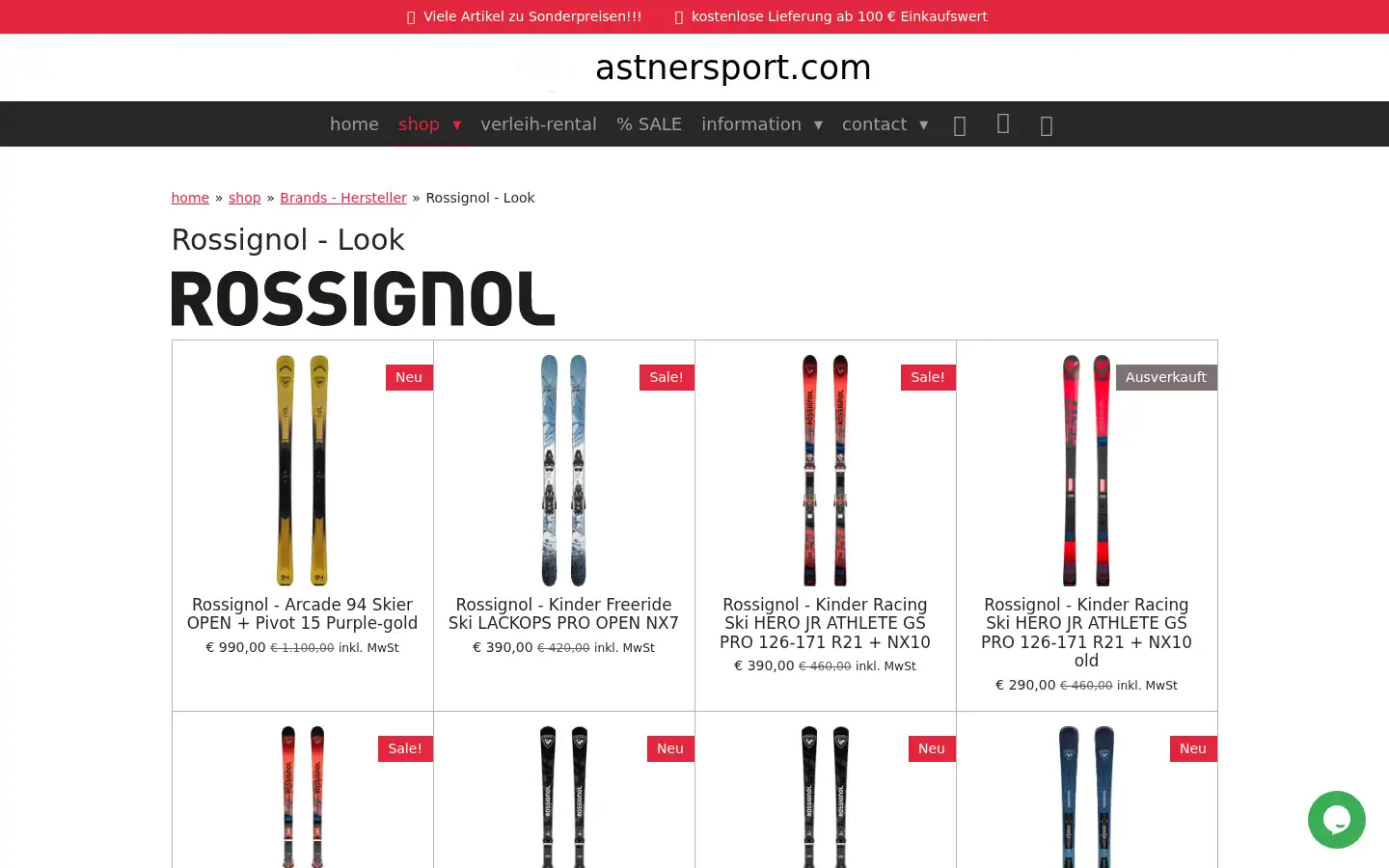 Screenshot of astnersport.com