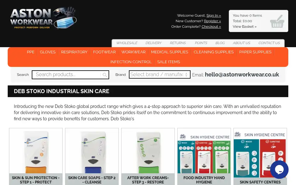 Screenshot of astonworkwear.co.uk