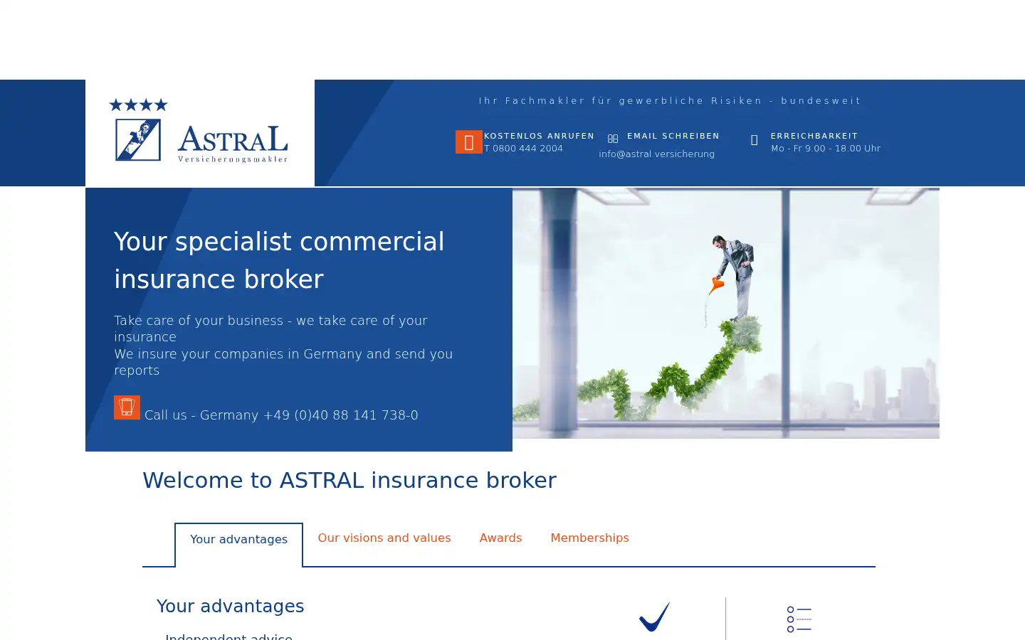 Screenshot of astral-versicherungen.de