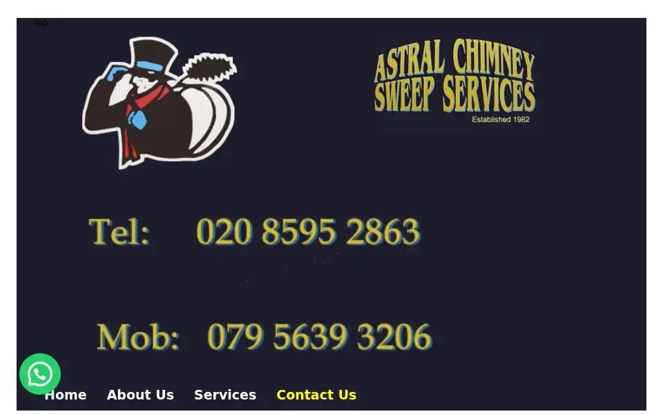 Screenshot of astralchimneysweepservice.com