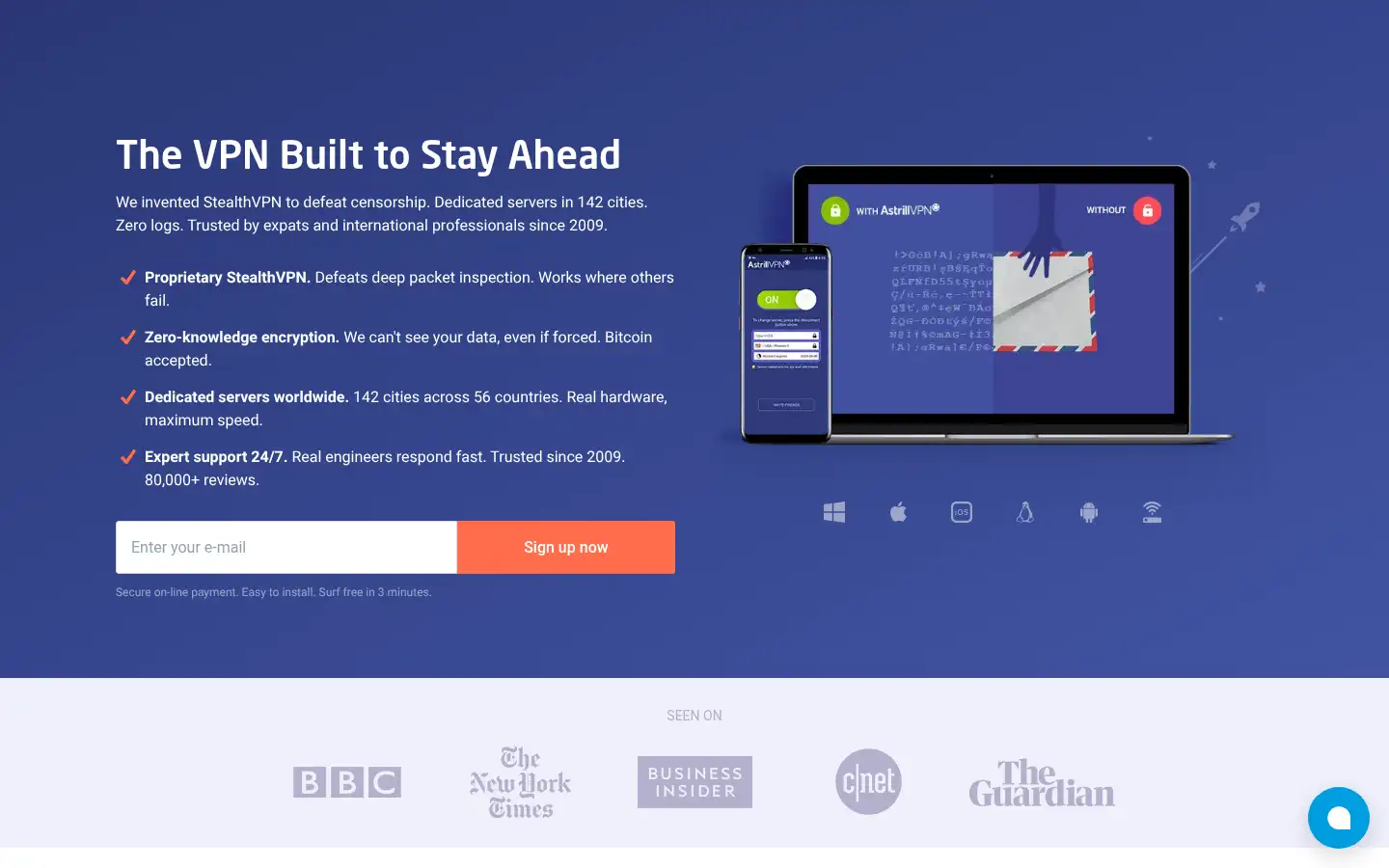 Screenshot of astrill.com