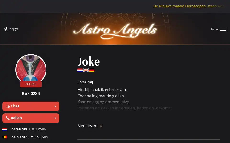 Screenshot of astroangels.nl