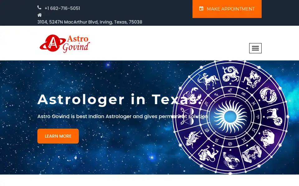 Screenshot of astrogovindji.com