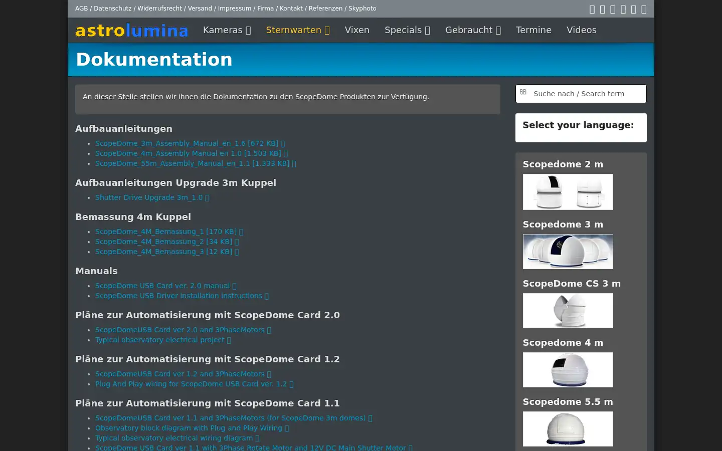 Screenshot of astrolumina.de