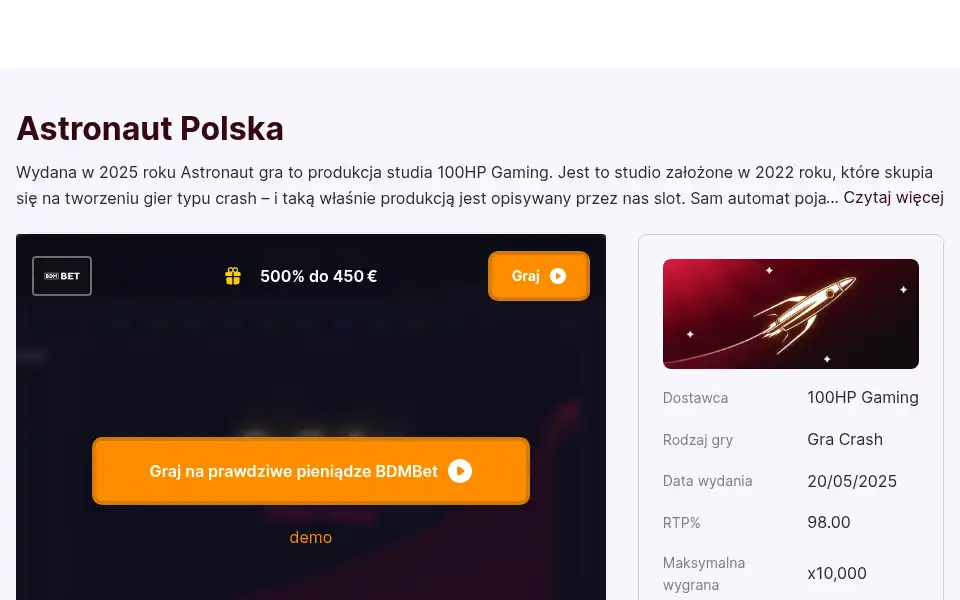 Screenshot of astronauta-gra.pl
