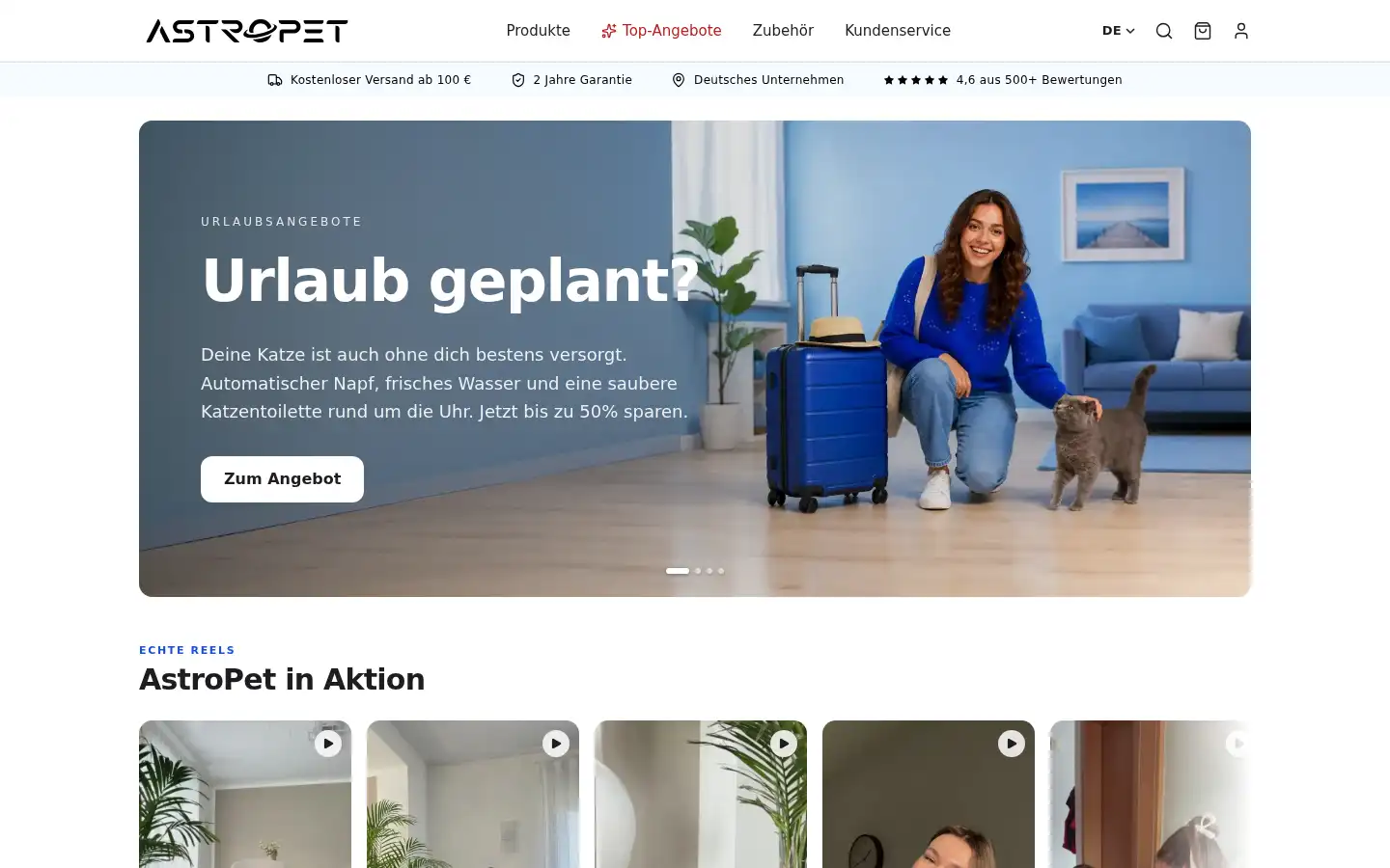Screenshot of astropet.de