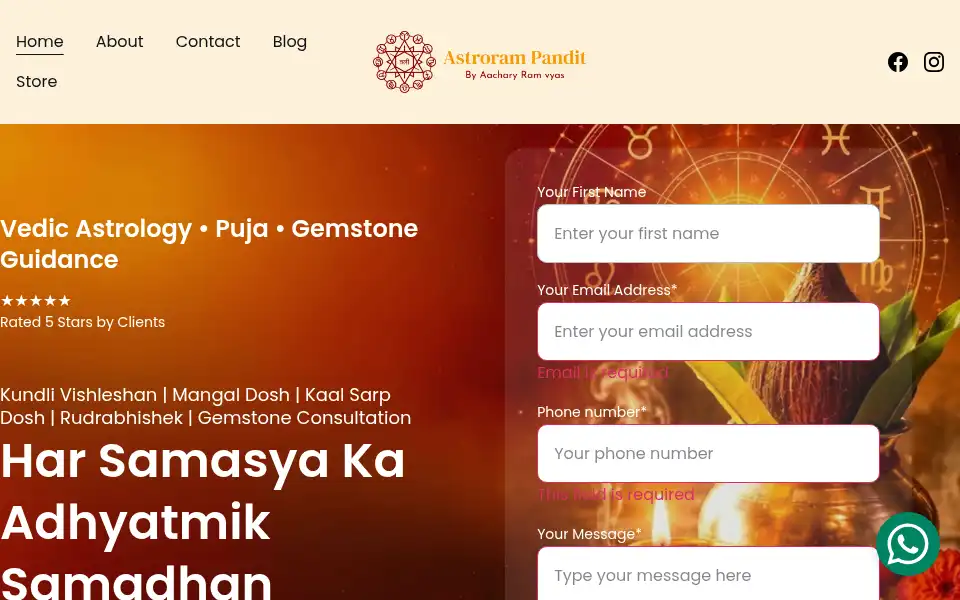 Screenshot of astrorampandit.in