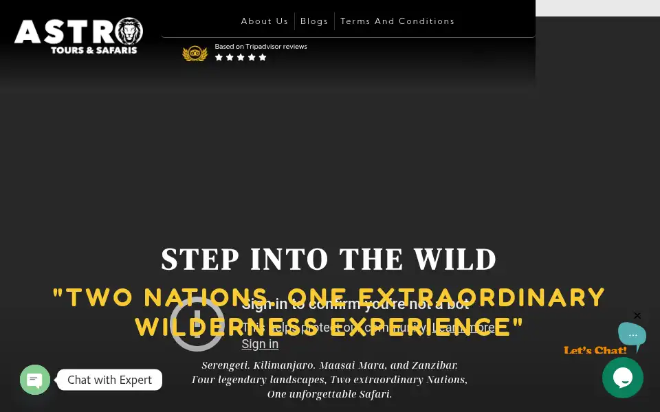Screenshot of astrosafaris.com
