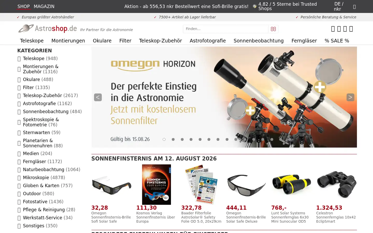Screenshot of astroshop.de