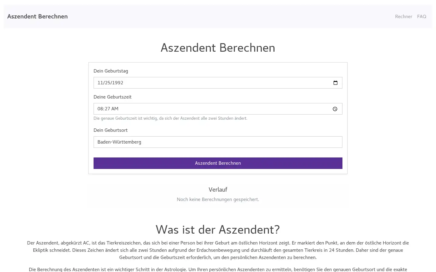 Screenshot of aszendent-berechnen.net