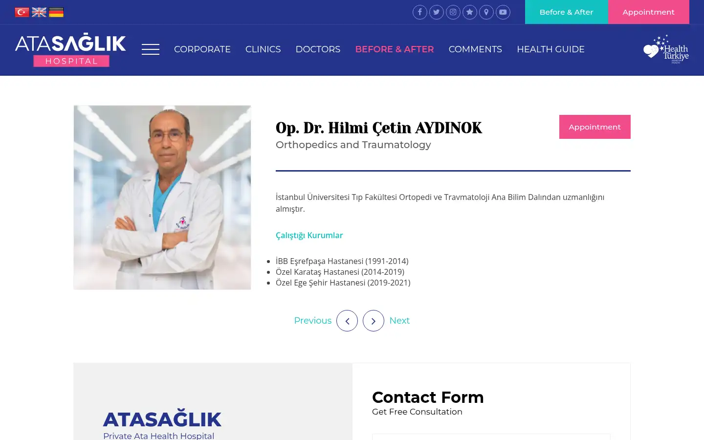Screenshot of atasaglik.com
