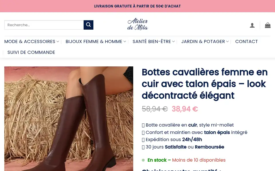 Screenshot of atelier-mila.com