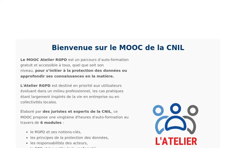 Screenshot of atelier-rgpd.cnil.fr