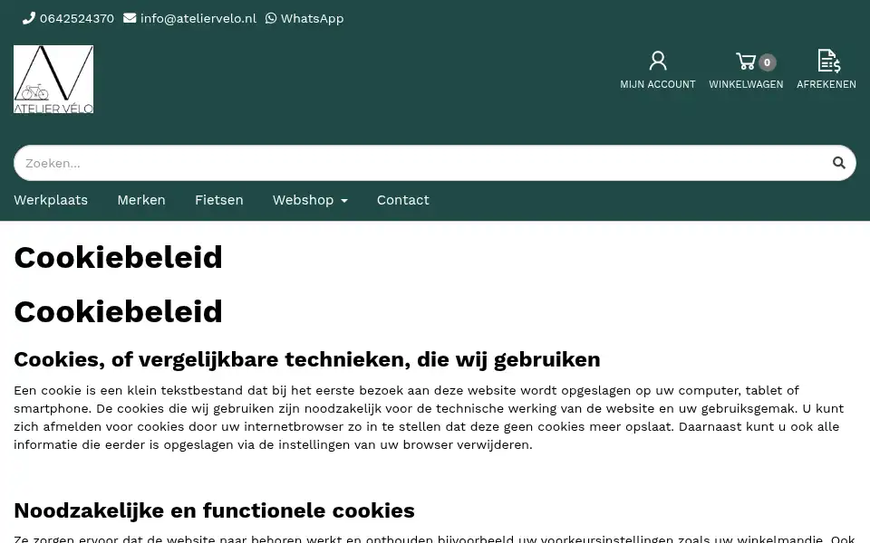 Screenshot of ateliervelo.nl