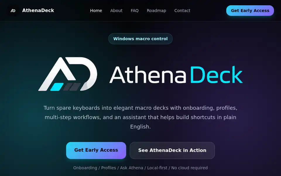 Screenshot of athenadeck.com