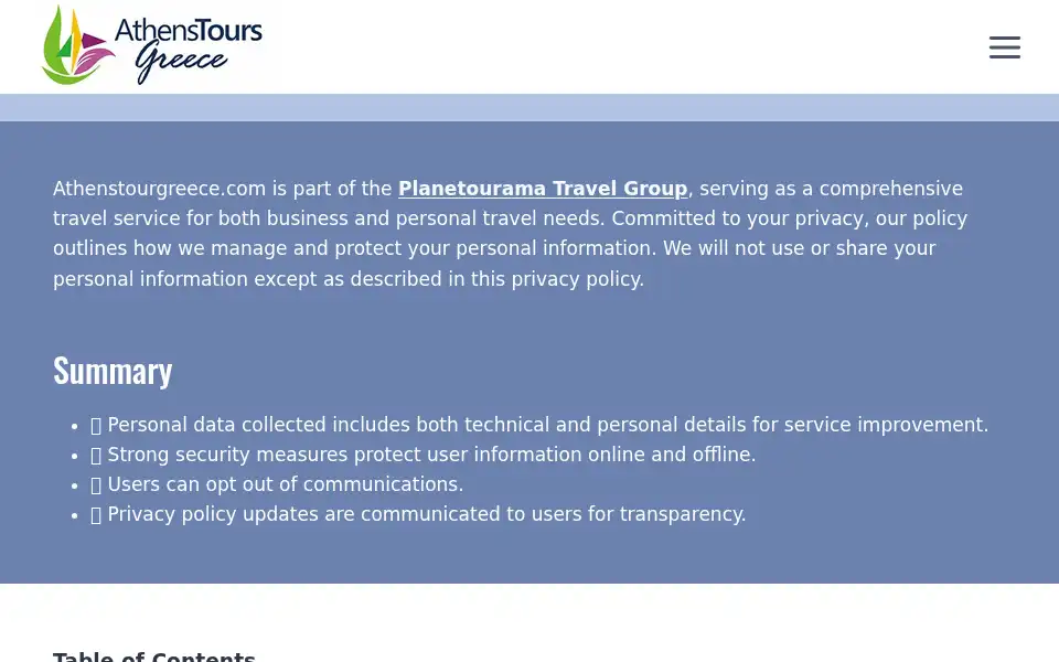 Screenshot of athenstourgreece.com