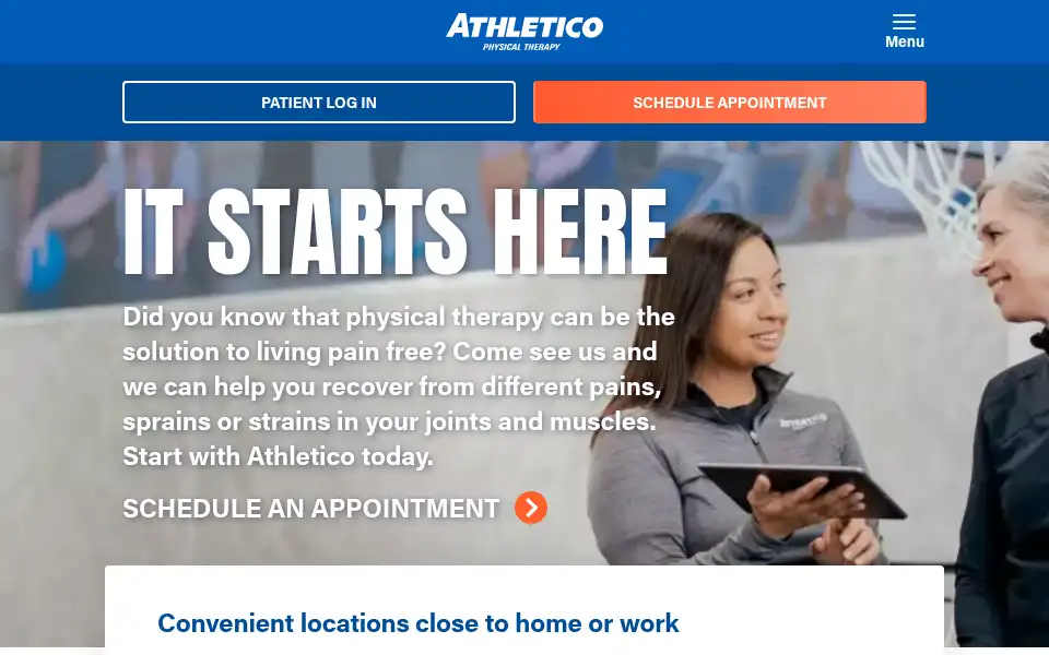 Screenshot of athletico.com