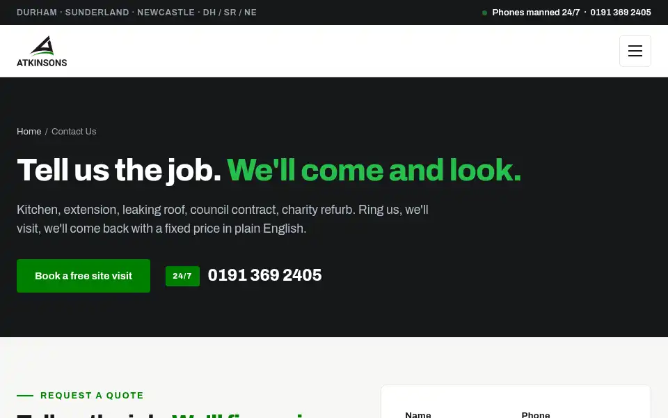 Screenshot of atkinsonsgroup.co.uk