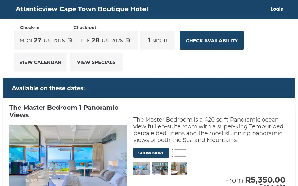 Screenshot of atlanticviewcapetown.com