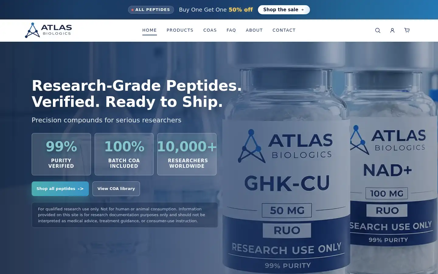 Screenshot of atlas-bio-research.com