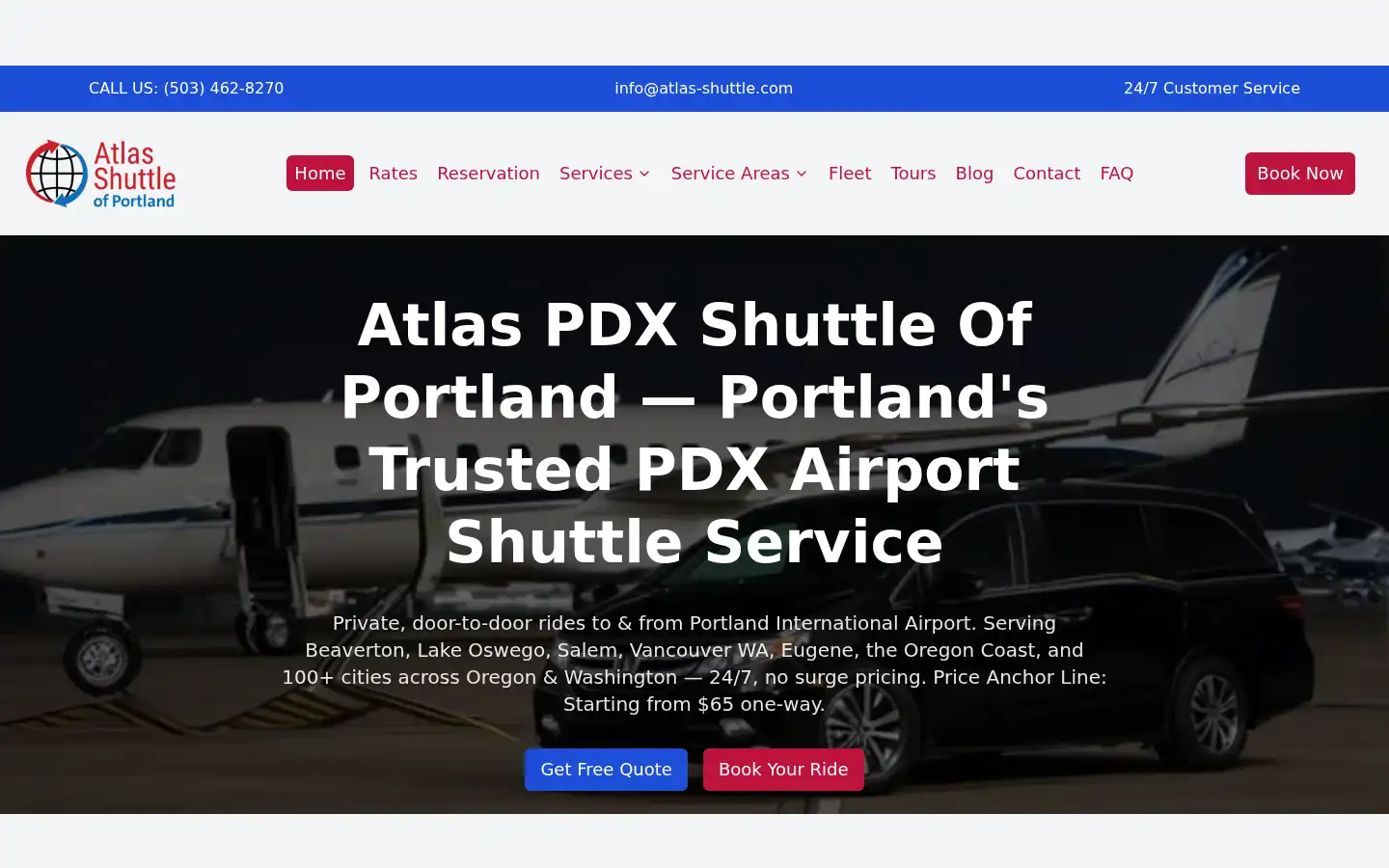 Screenshot of atlas-shuttle.com