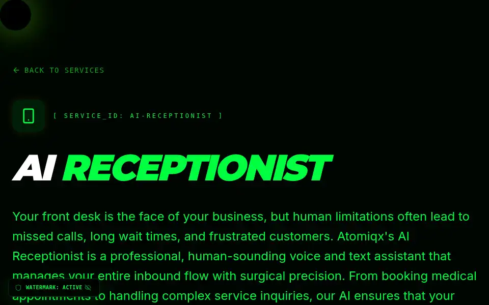 Screenshot of atomiqx.com