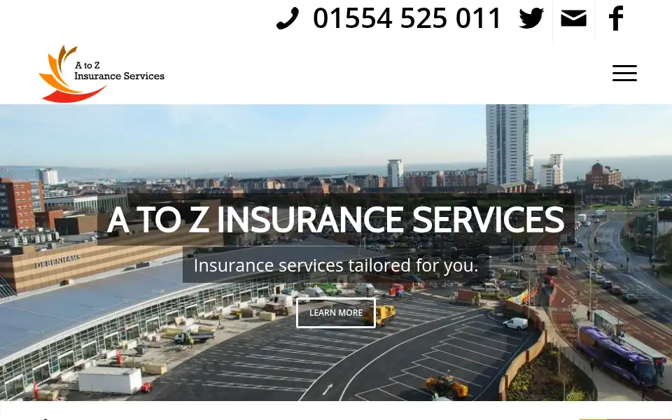 Screenshot of atoz-ins.co.uk