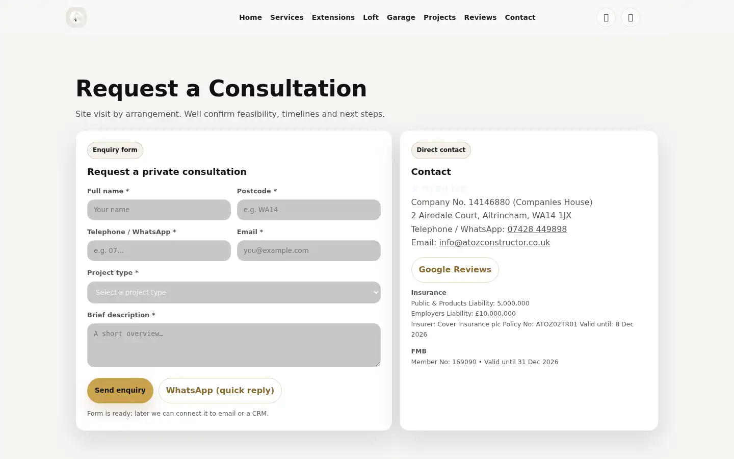 Screenshot of atozconstructor.co.uk