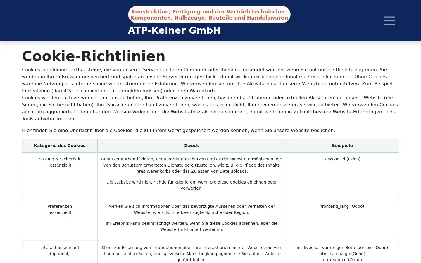 Screenshot of atp-keiner.de