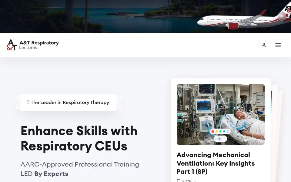 Screenshot of atrespiratorylectures.com