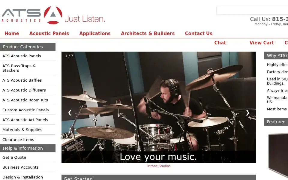 Screenshot of atsacoustics.com