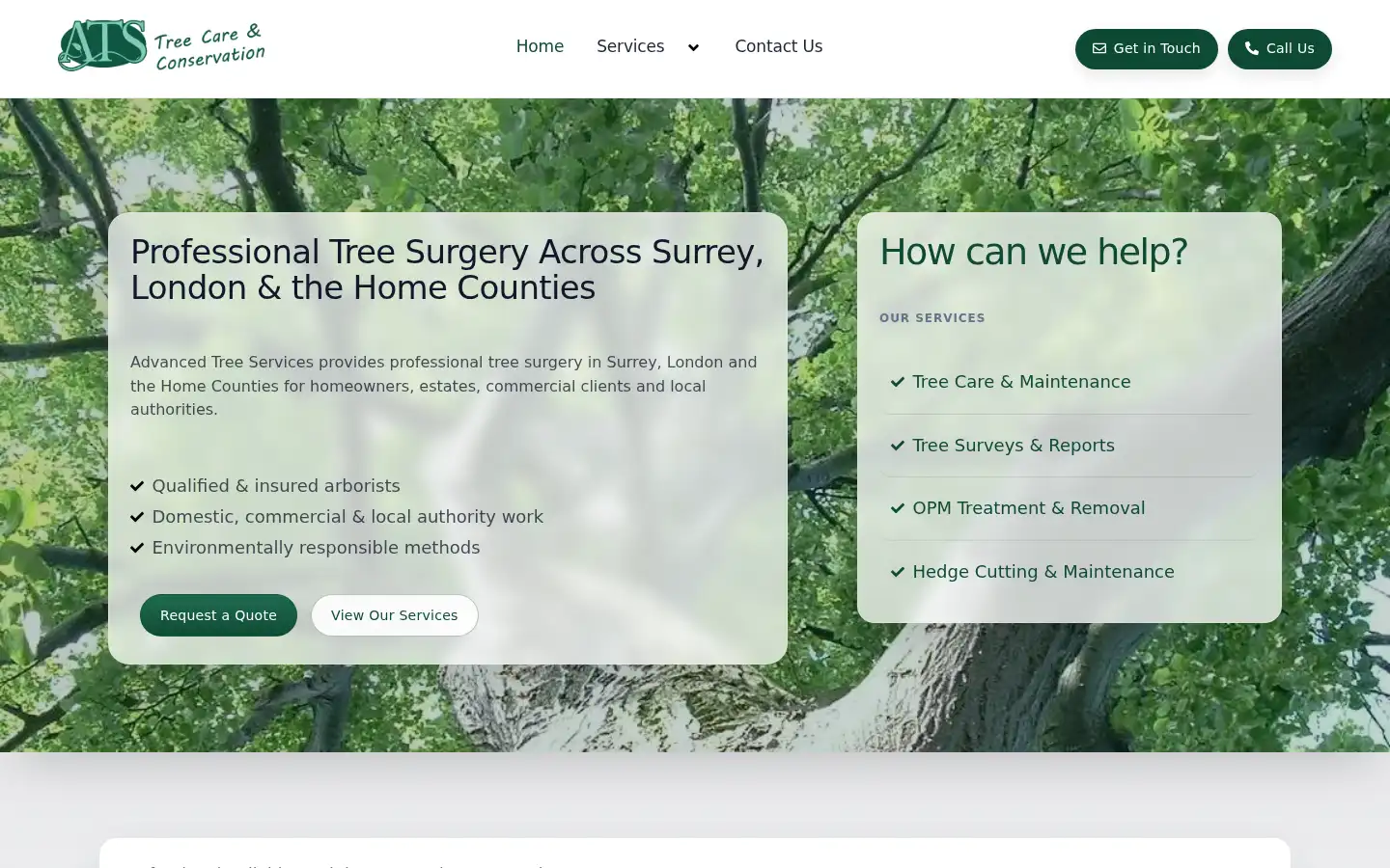 Screenshot of atstrees.co.uk