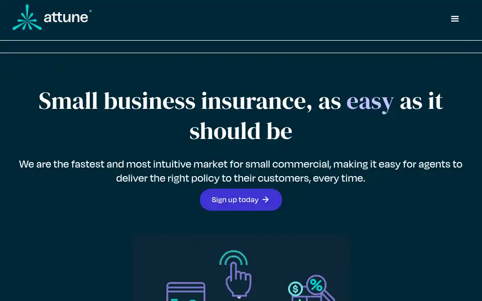 Screenshot of attuneinsurance.com