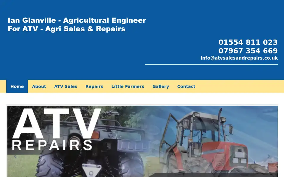 Screenshot of atvsalesandrepairs.co.uk