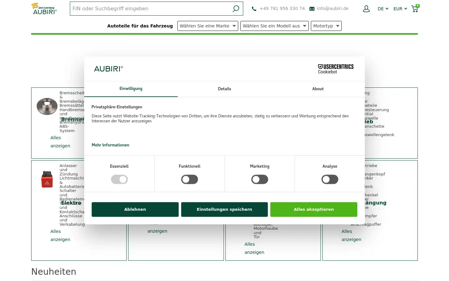 Screenshot of aubiri.de