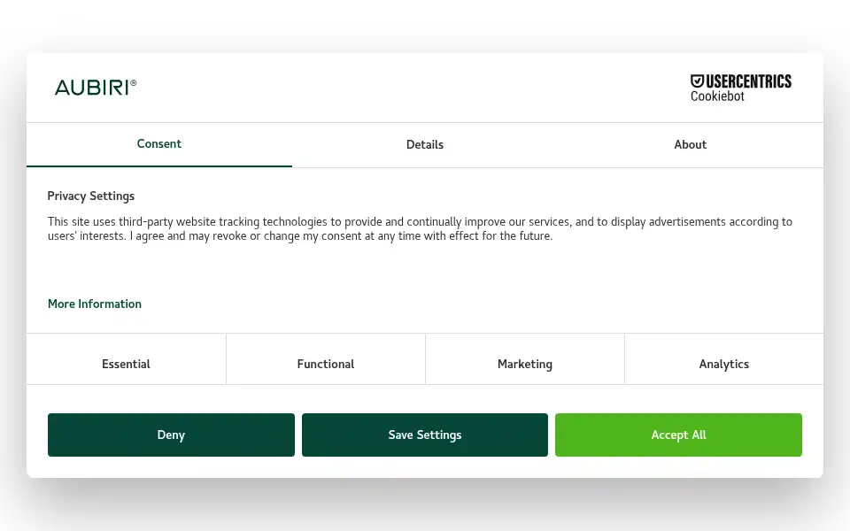 Screenshot of aubiri.eu