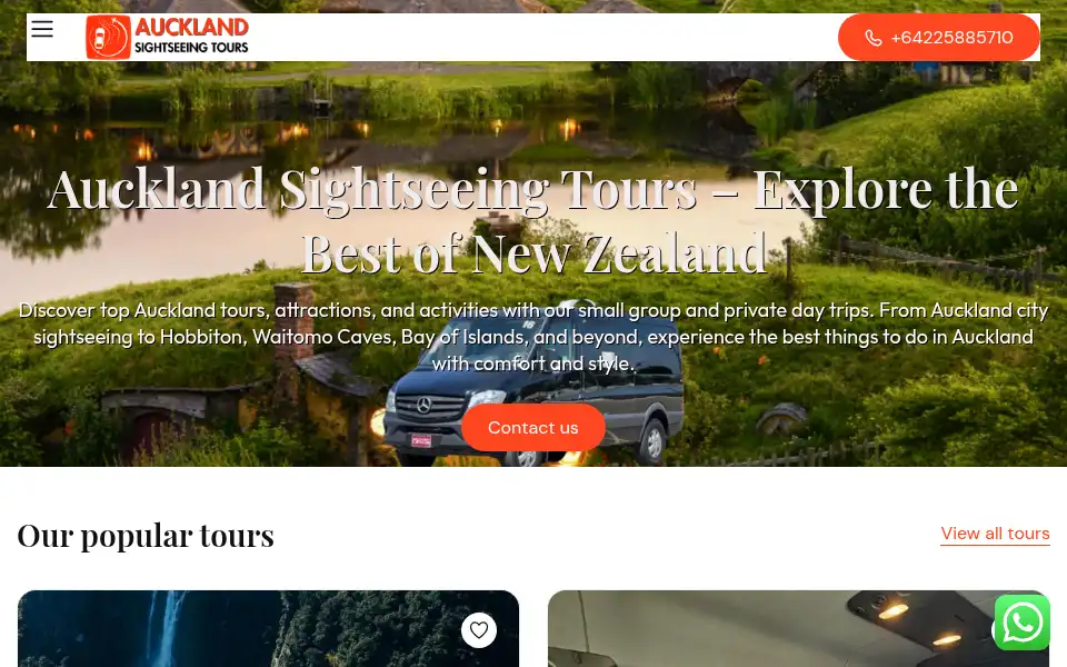 Screenshot of aucklandsightseeingtours.co.nz